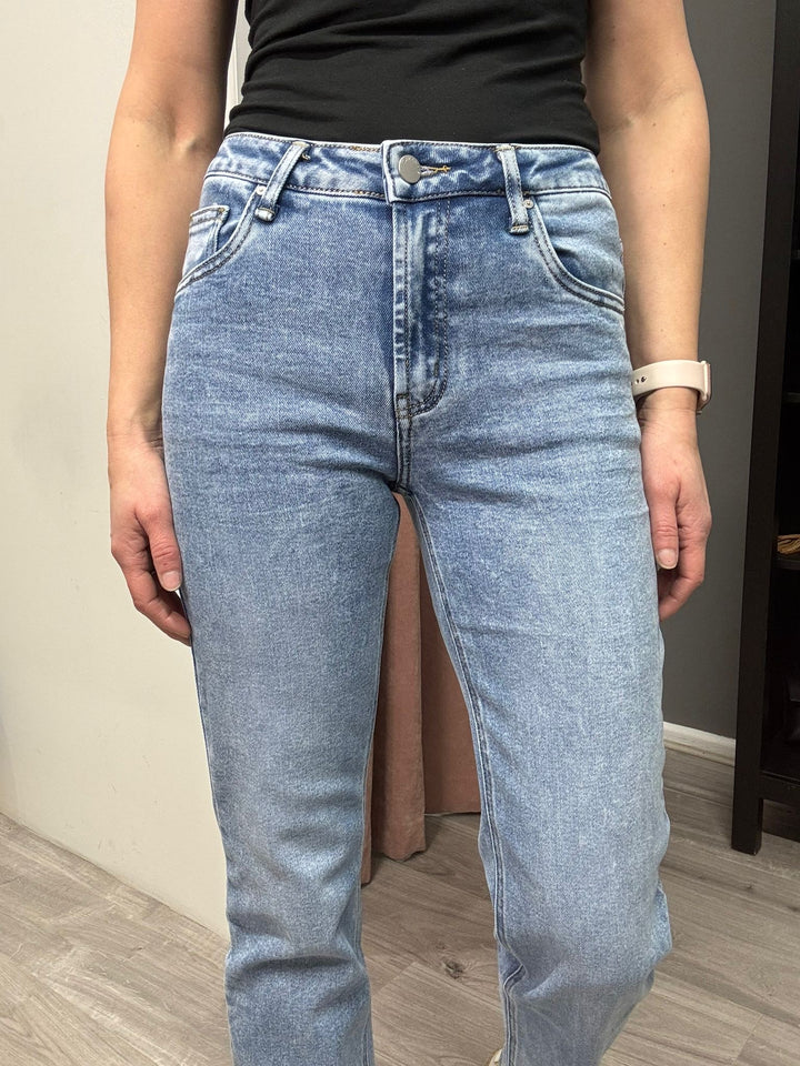 Toxik Evie Straight Leg Jeans - Mid Wash