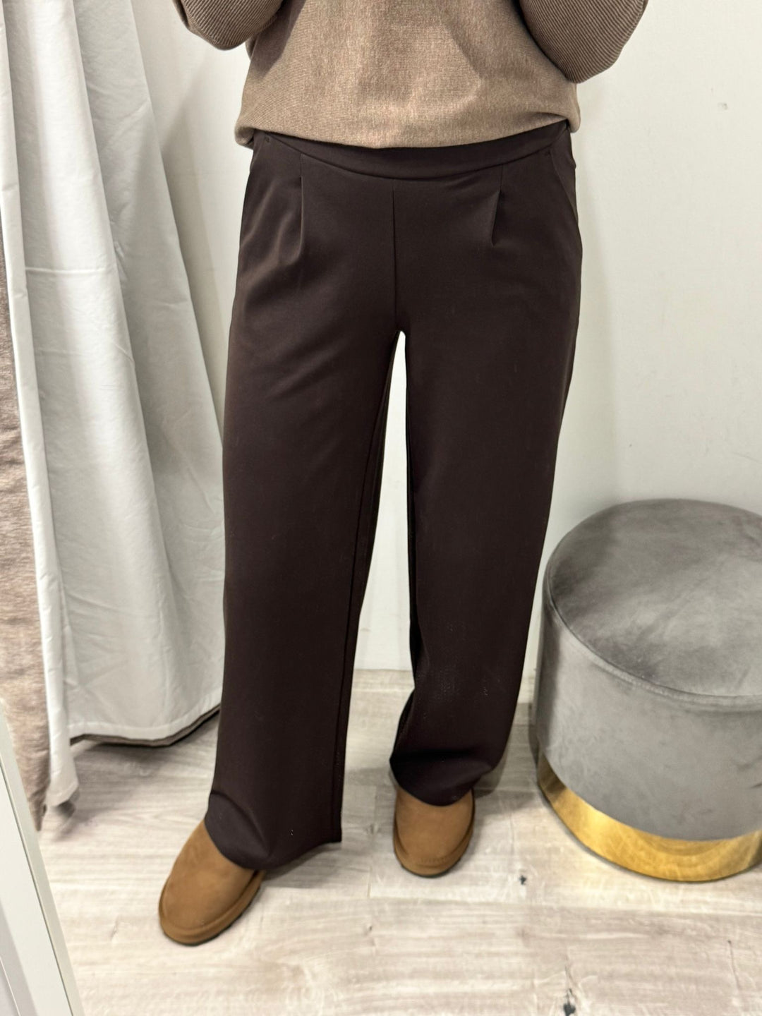 Kate Wide Leg Pants - Chocolate Torte