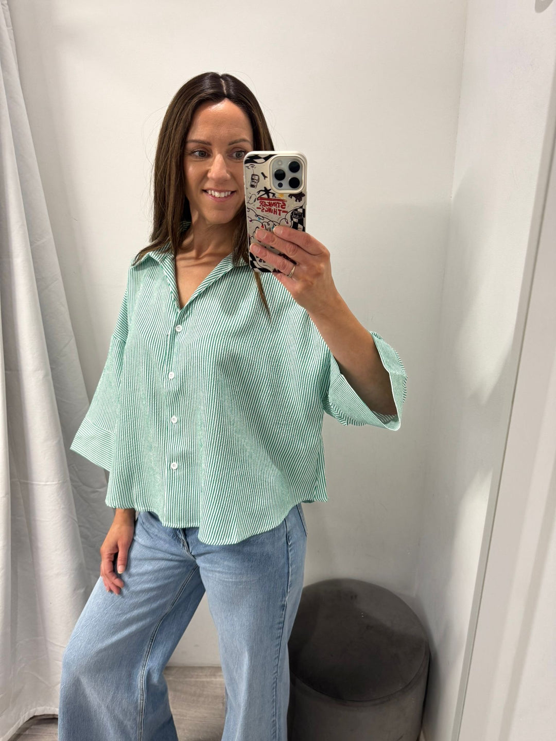 Lucia Shirt - Green Stripe