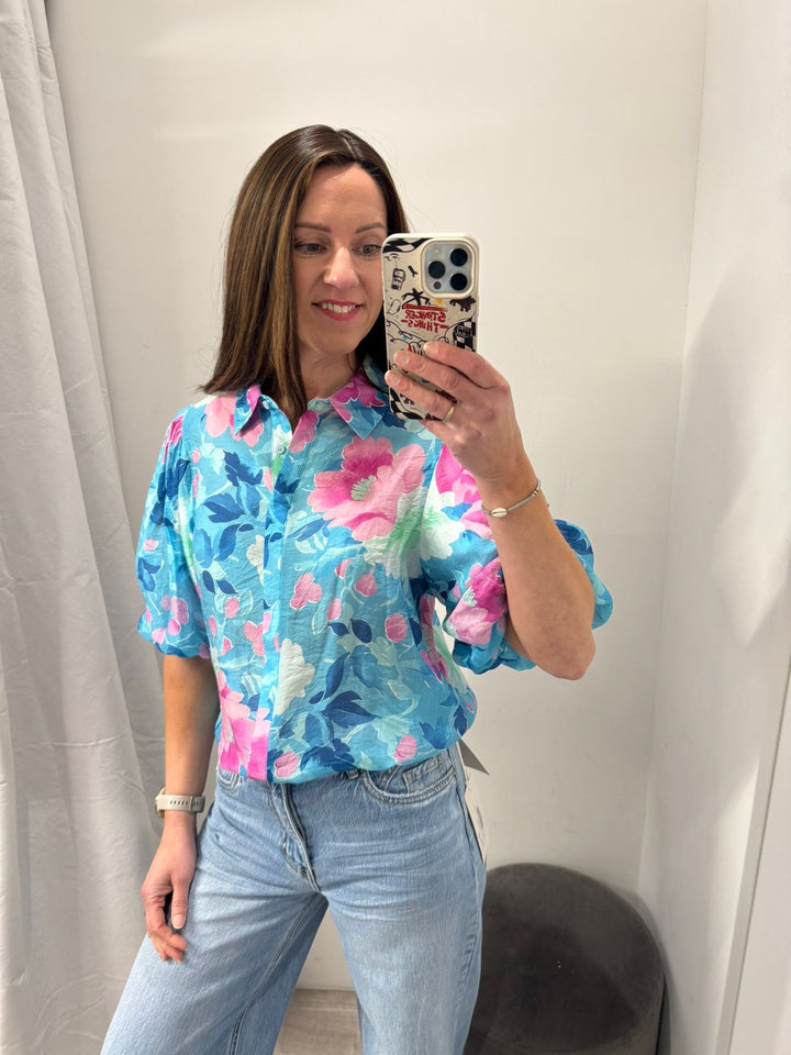 Elena Blouse - Blue Floral