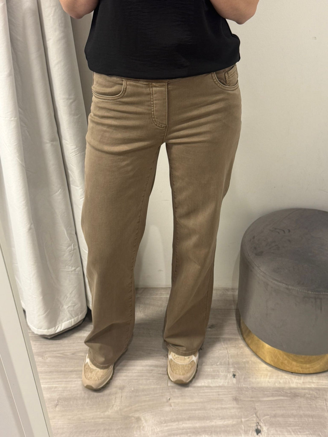 Tocada Wide Leg Jeans - Taupe