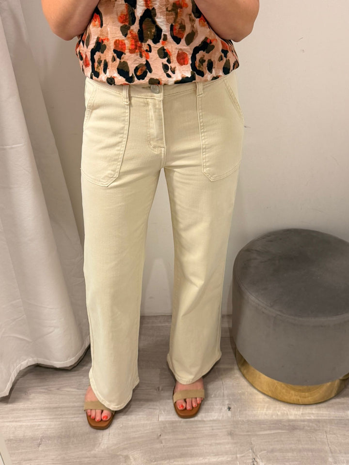 Toxik Jodie Wide Leg Jeans - Stone