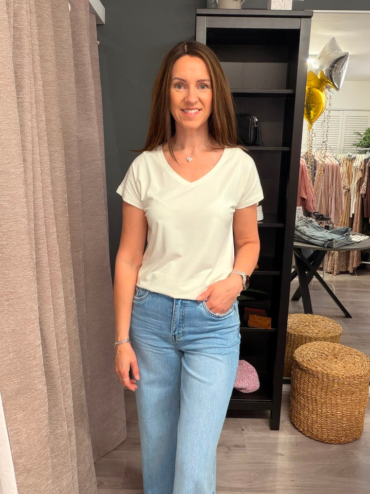 Pamila V Neck T-shirt - Off White