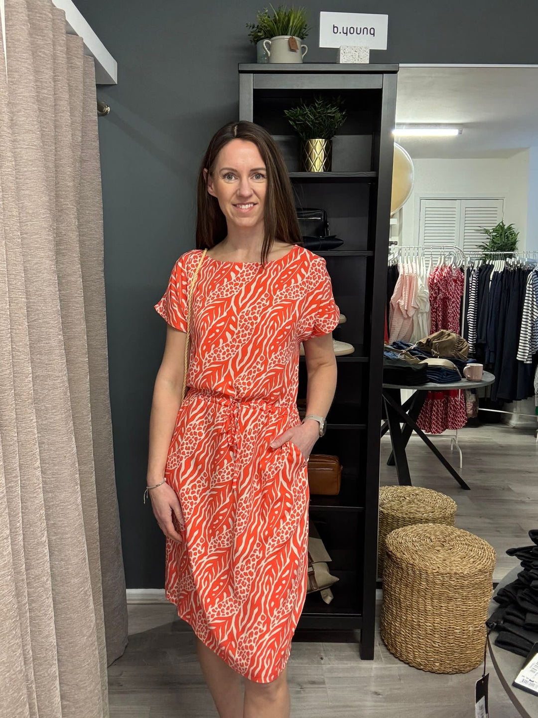 Joella Oneck Dress - Fiesta Orange