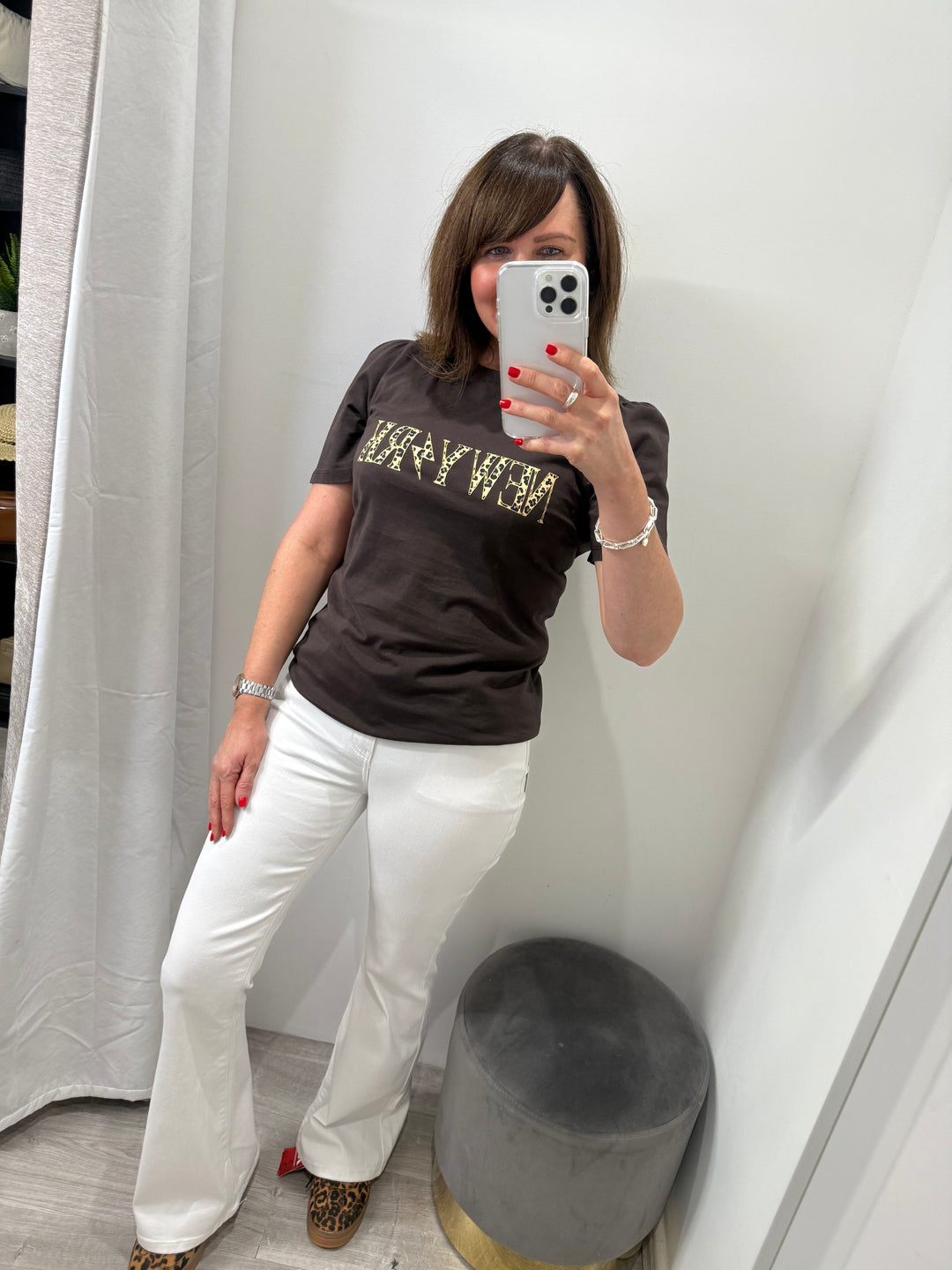 Toxik Sara Flared Jeans - White