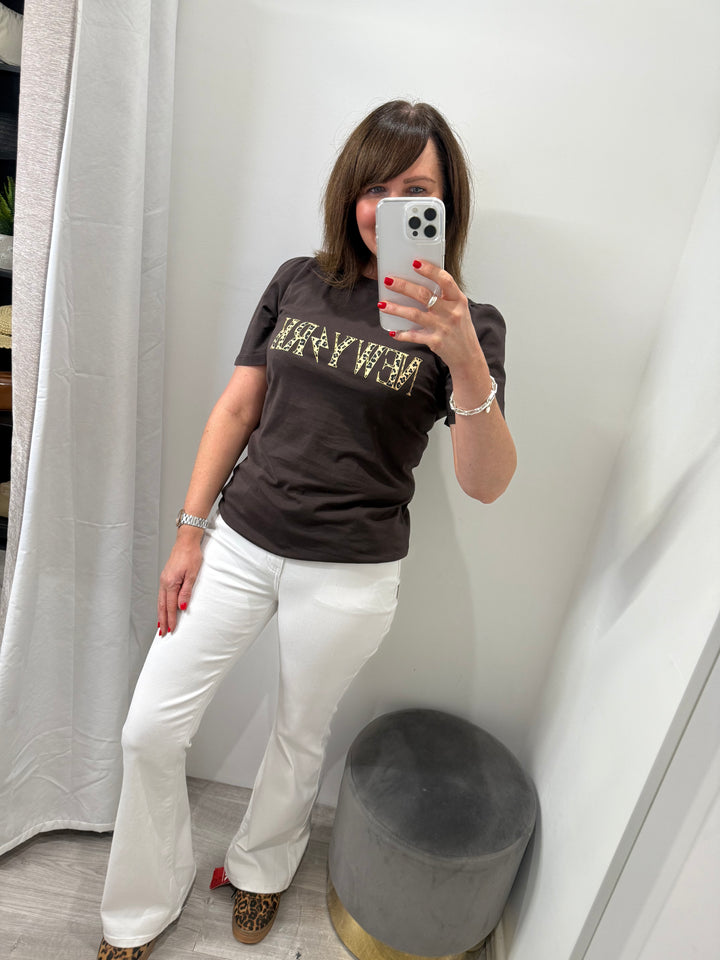 Toxik Sara Flared Jeans - White