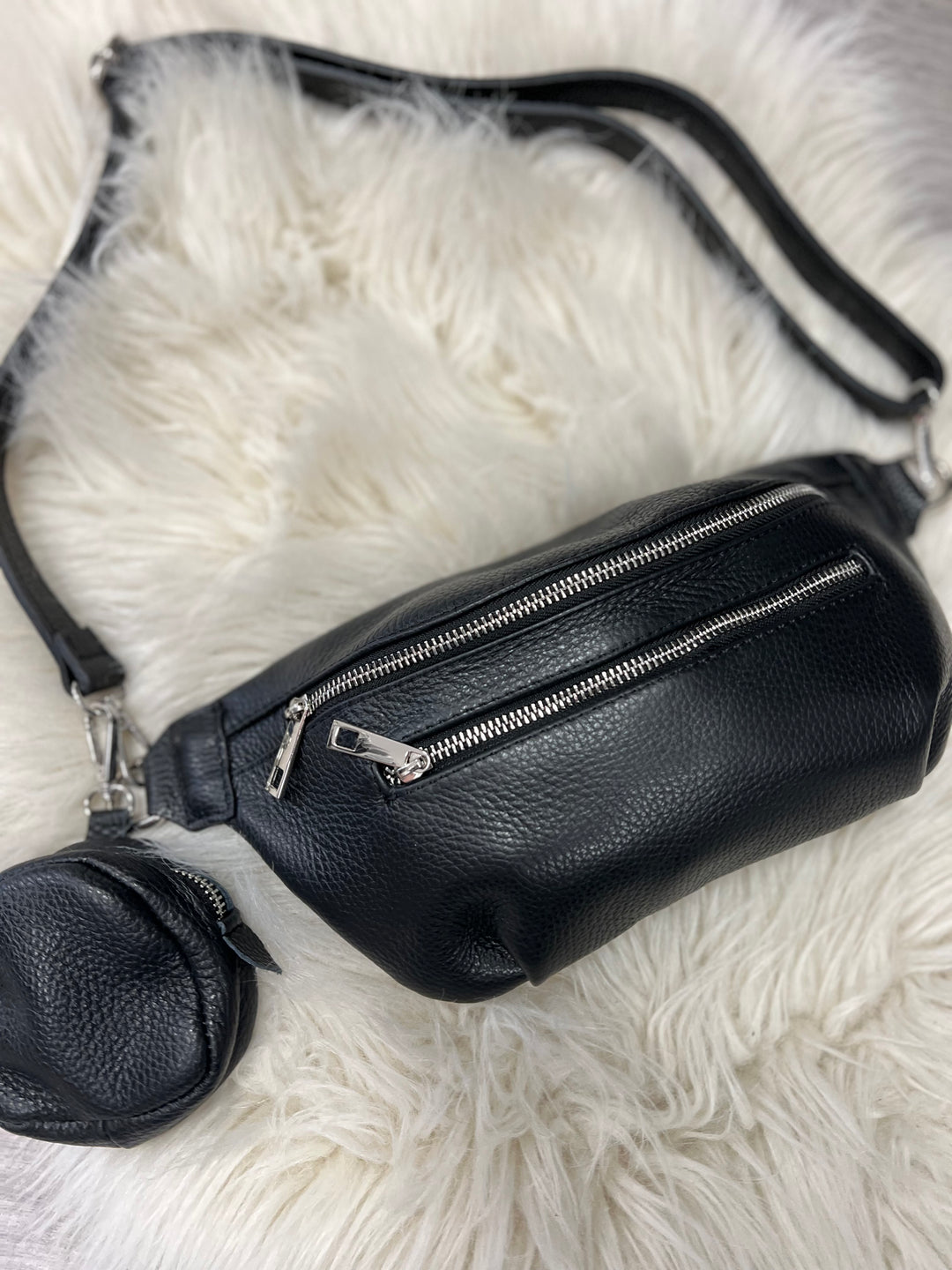 Mae Leather Crossbody Bag - Black