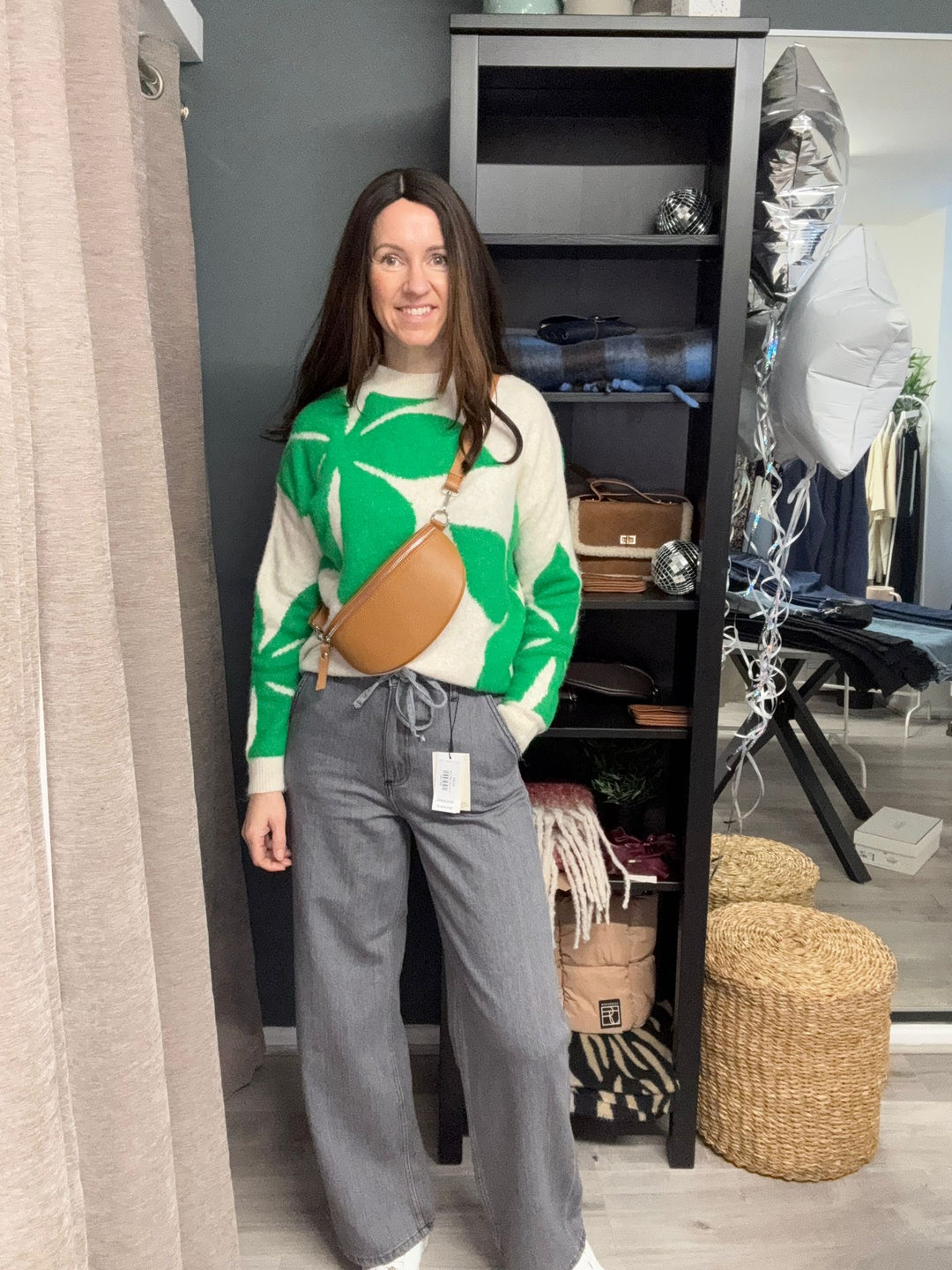 Omea Flower Jumper - Green