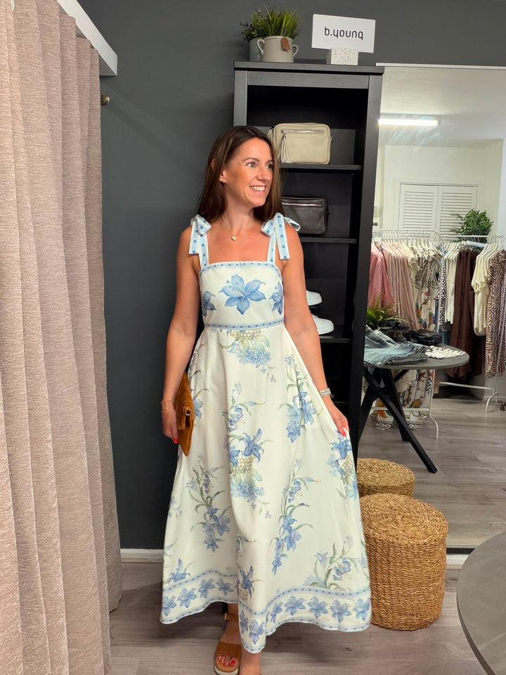 Ariana Dress - Powder Blue Floral