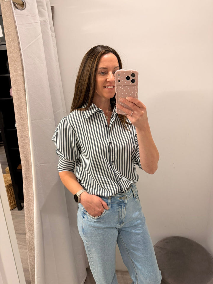 Rhona Shirt - Navy Stripe