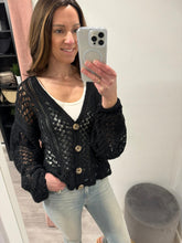 Load image into Gallery viewer, Crochet Cardigan - Black

