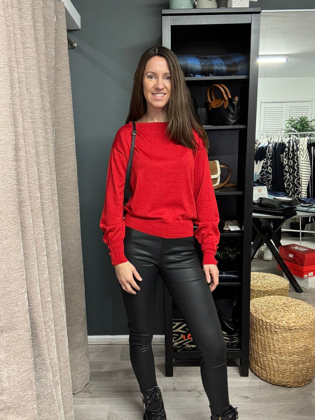 Mobbe Boatneck Jumper - Barbados Cherry