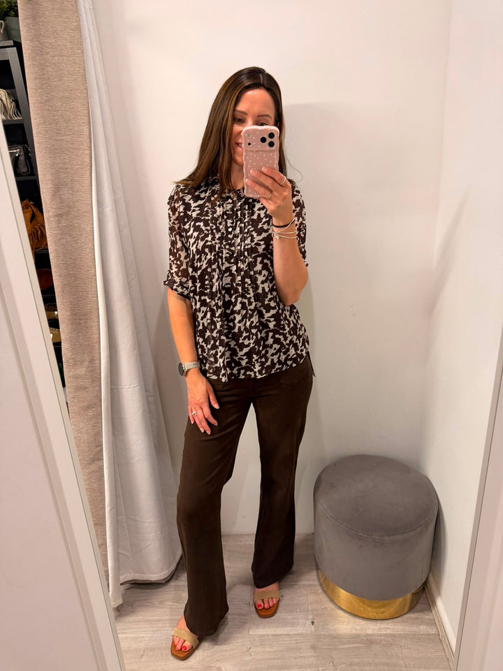 Toxik Maria Flare Jeans - Brown