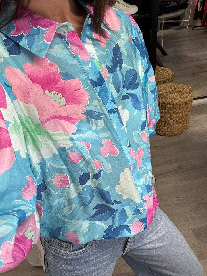 Elena Blouse - Blue Floral