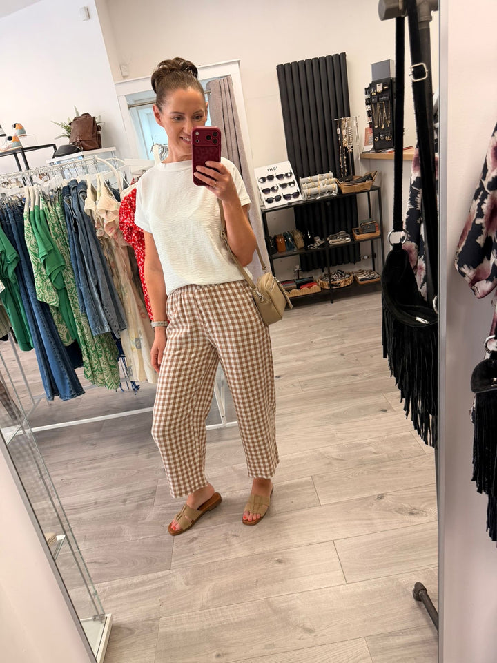 Falakka Cropped Pants - Checked