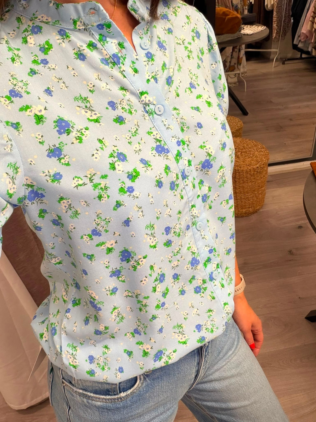 Vera Shirt - Blue Flower