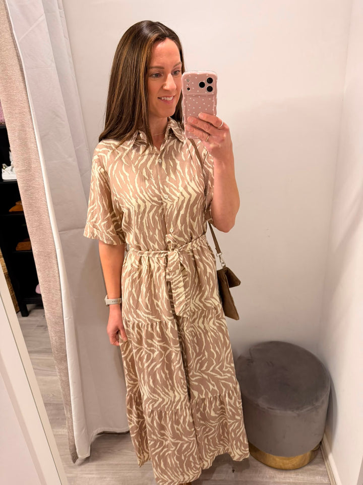 Jasmine Shirt Dress - Taupe