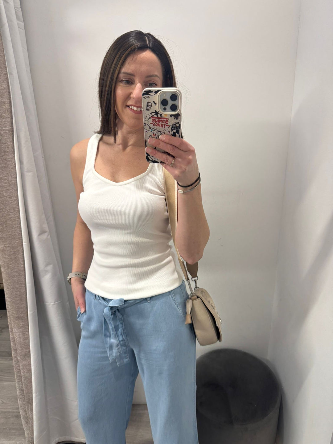 Oreta Vest Top - Cloud Dancer