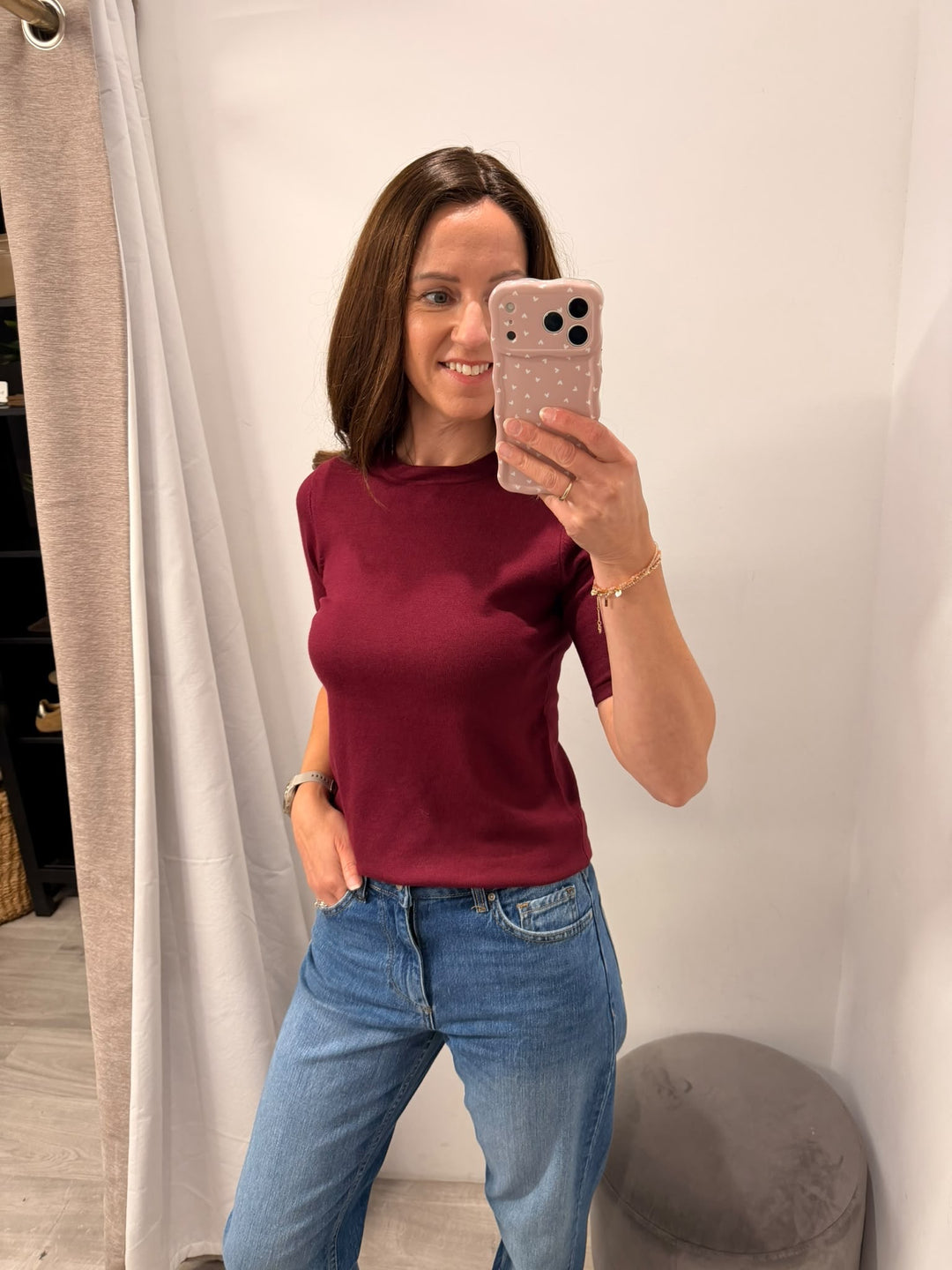 Luls O-Neck Top - Rhododendron