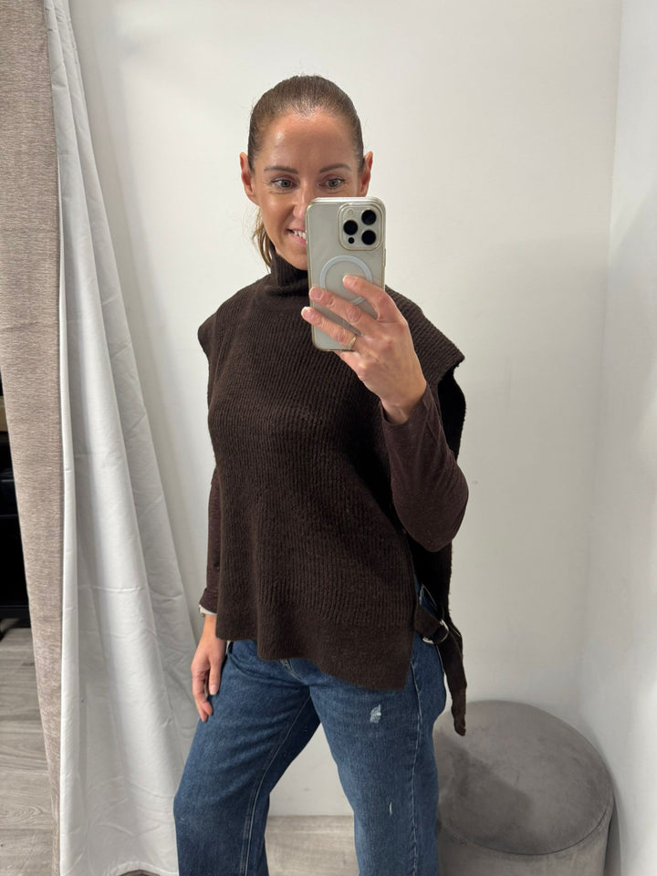 Maise Poncho - Coffee Bean