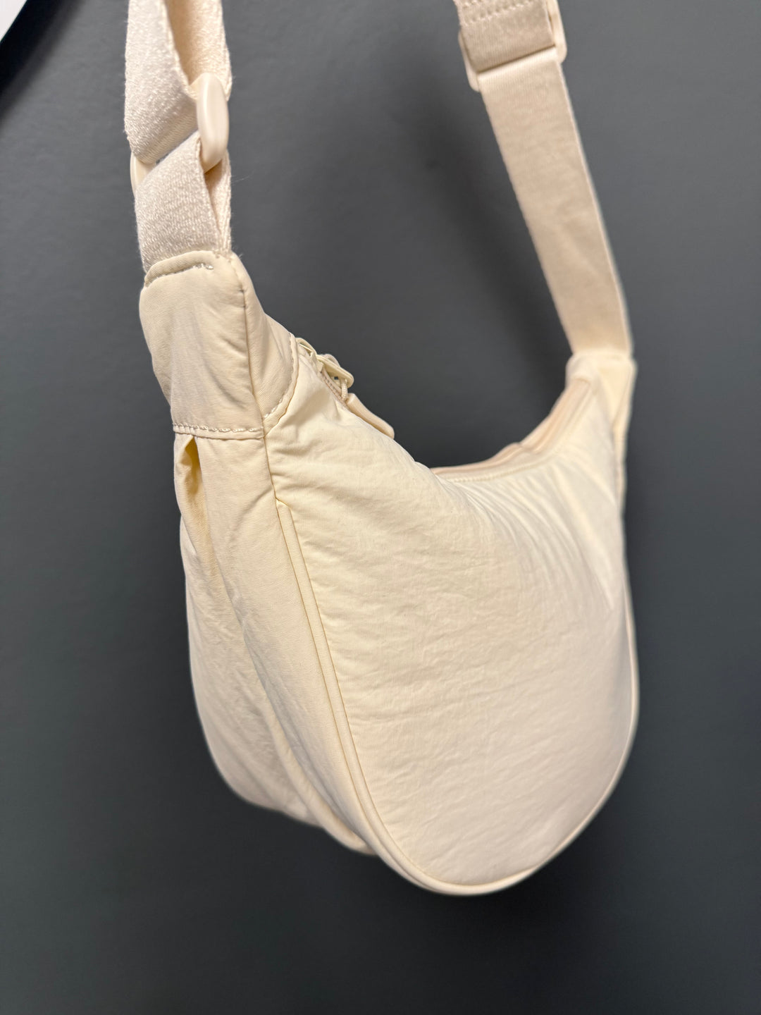 Hallie Nylon Crossbody Bag - Cream
