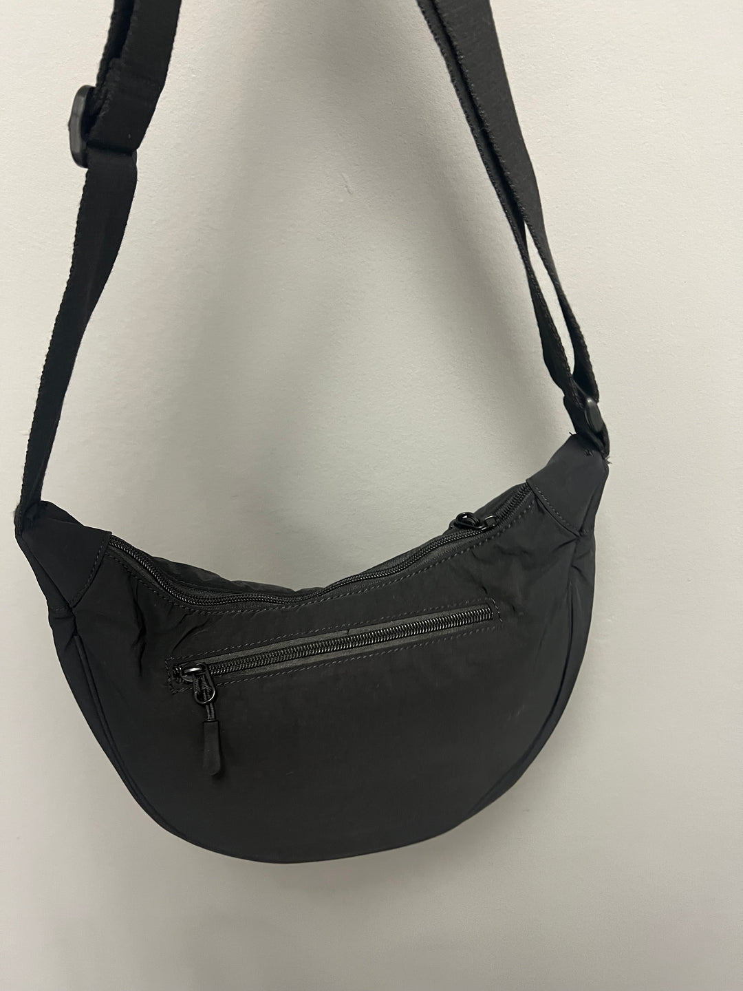 Hallie Nylon Crossbody Bag - Black