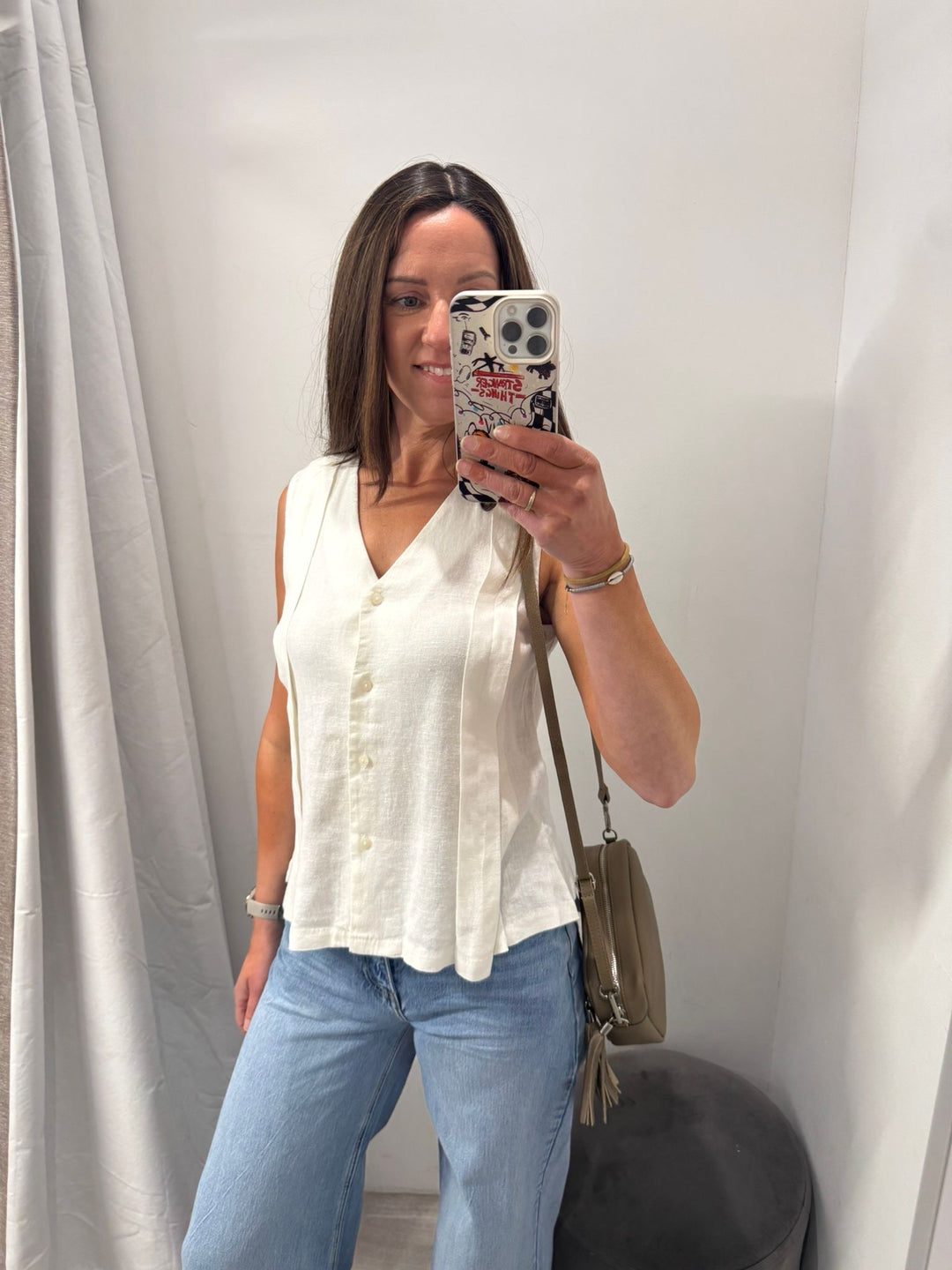 Linno Waistcoat - Cloud Dancer