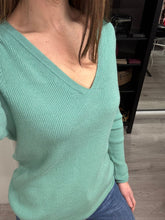 Load image into Gallery viewer, Boston V Neck Jumper - Beryl Green
