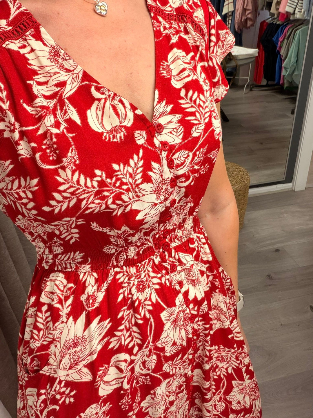 Ciara Midi Dress - Riviera Red