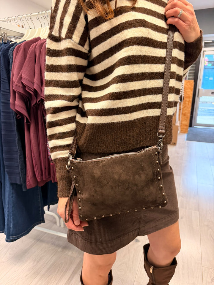 Perry Suede Bag - Dark Brown