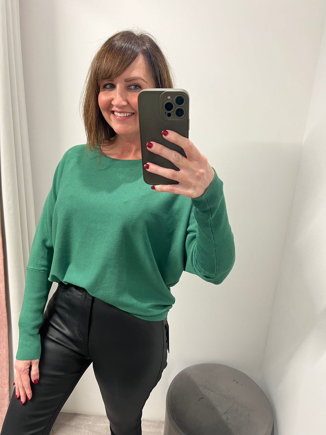 Morla Batwing Jumper - Foliage Green