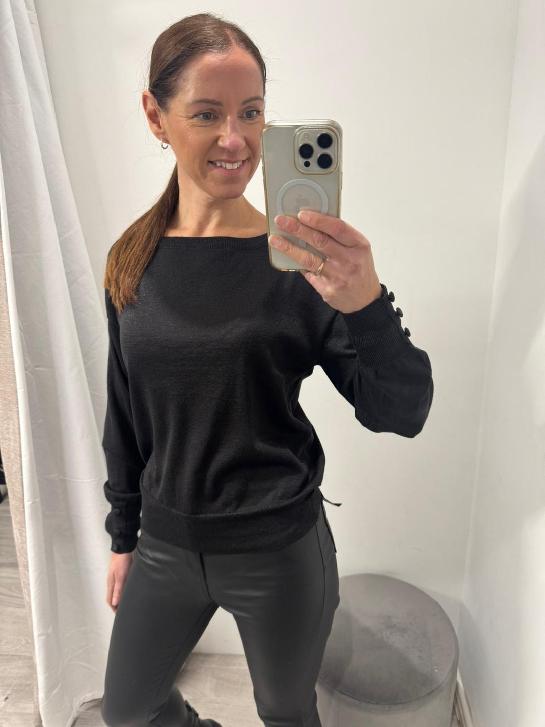 Mobbe Boatneck Jumper - Black