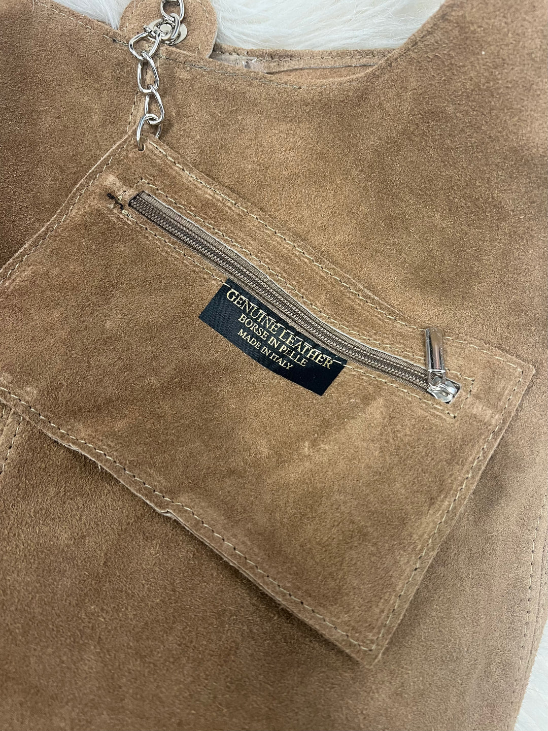 Ana Suede Slouch Bag - Taupe