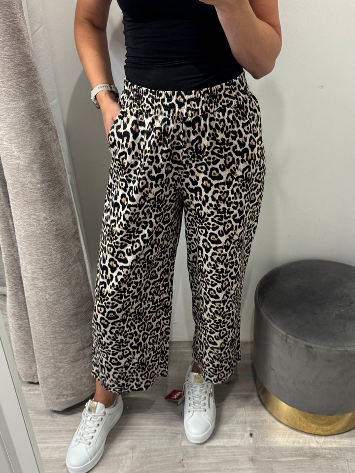 Falakka Cropped Pants - Leopard Print
