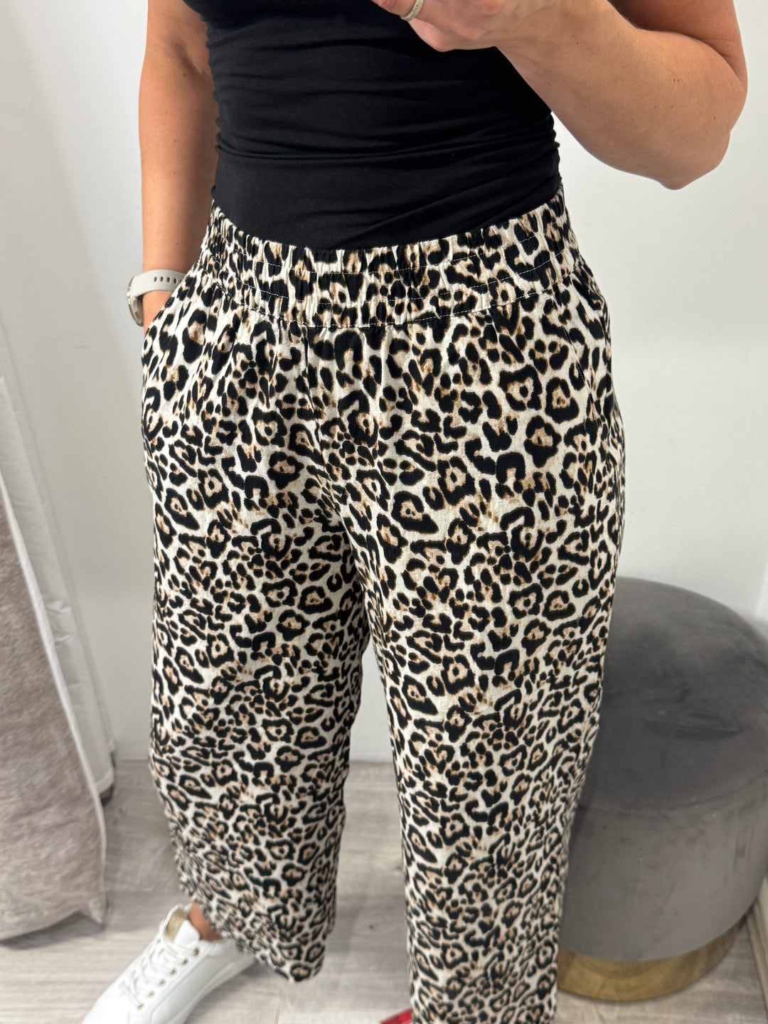 Falakka Cropped Pants - Leopard Print