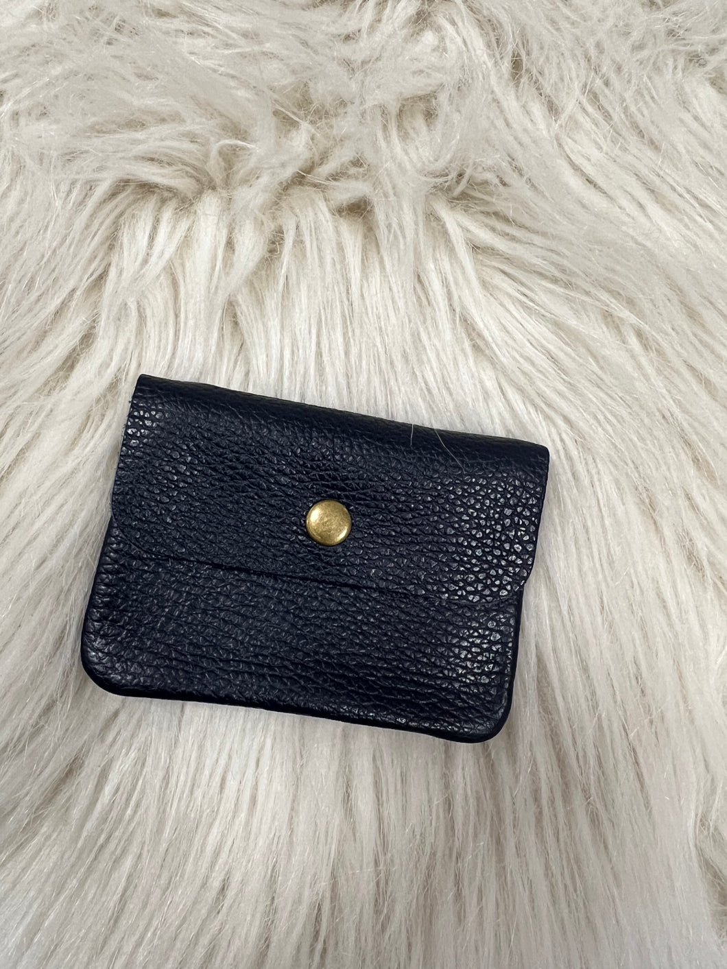 Leather Coin Purse - Navy