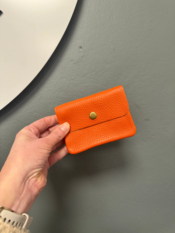 Leather Coin Purse - Dark Orange