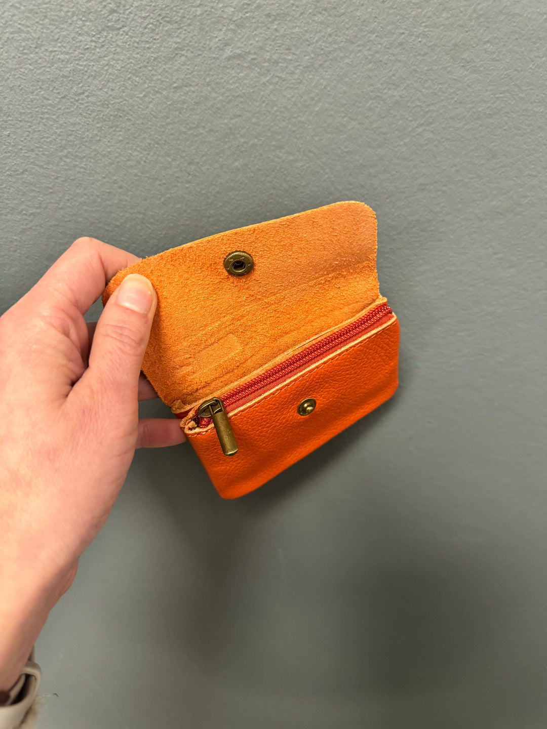 Leather Coin Purse - Dark Orange