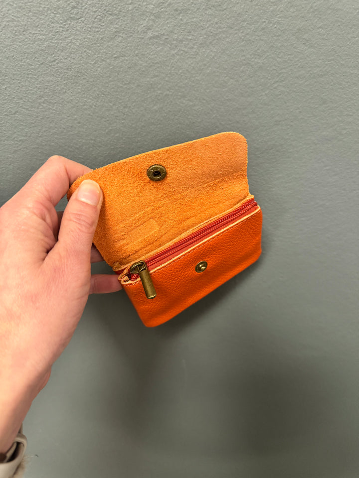 Leather Coin Purse - Dark Orange