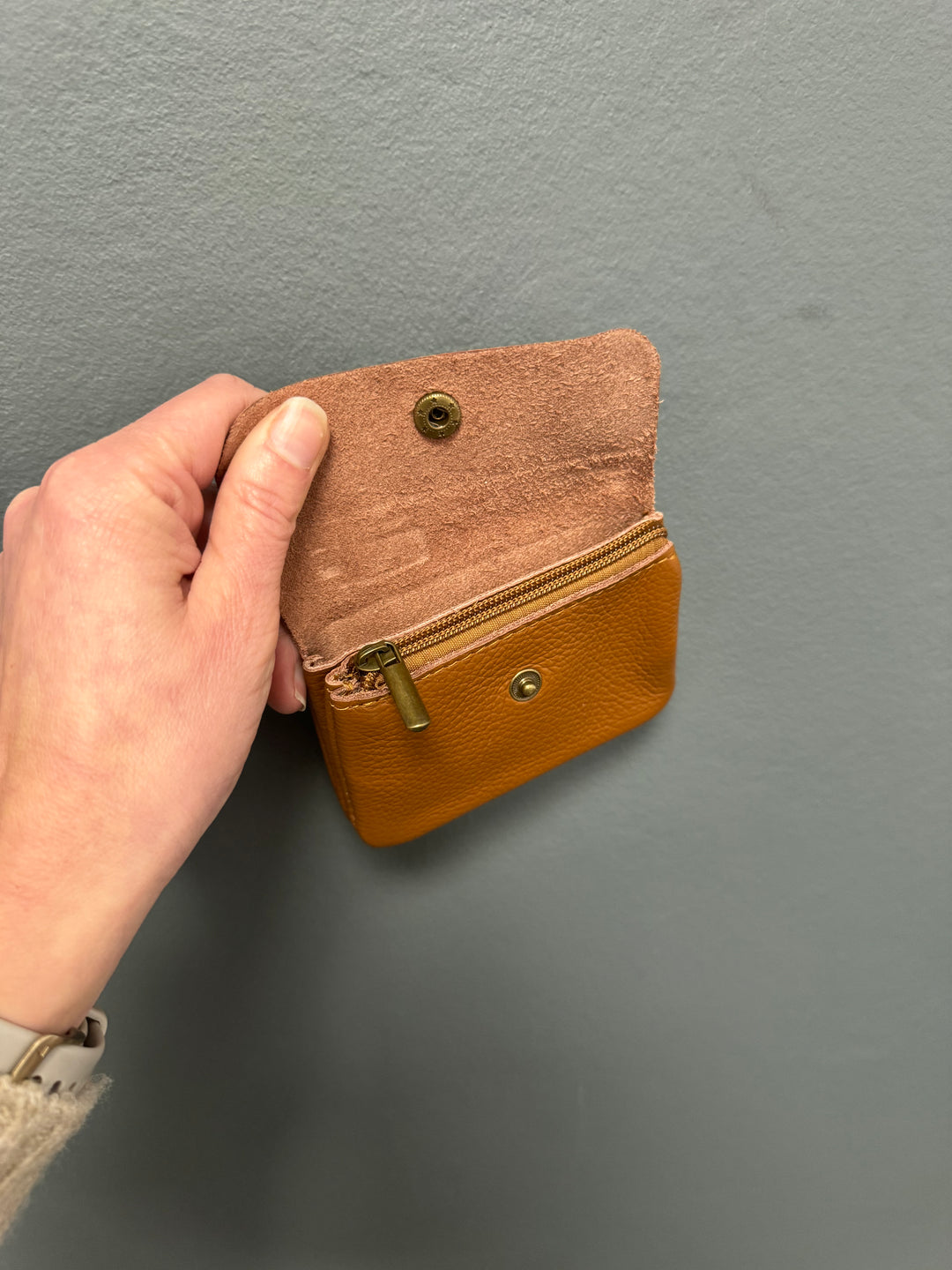 Leather Coin Purse - Tan
