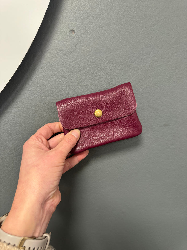 Leather Coin Purse - Burgundy
