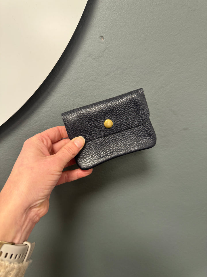 Leather Coin Purse - Navy