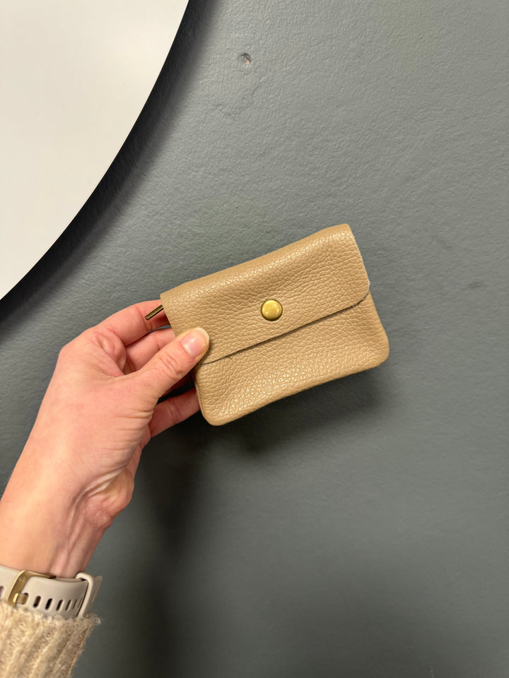 Leather Coin Purse - Taupe