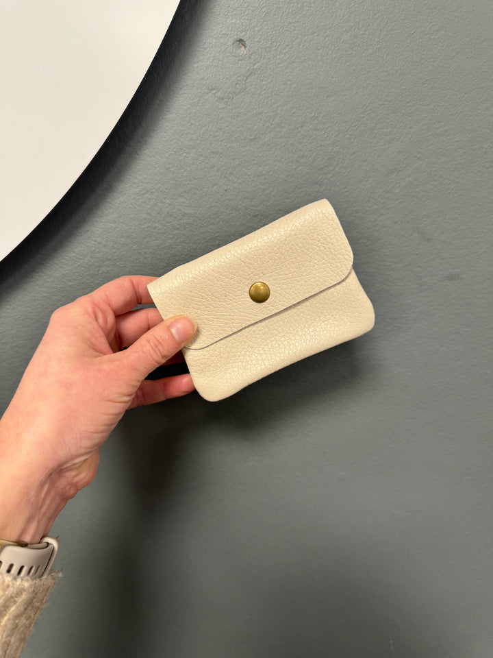 Leather Coin Purse - Cream