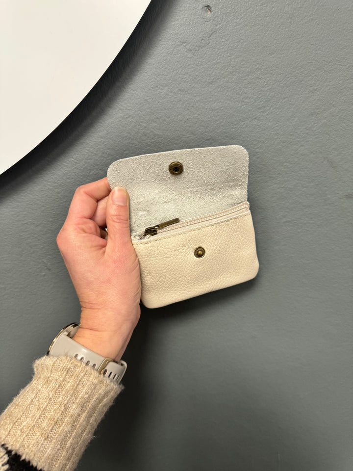 Leather Coin Purse - Cream
