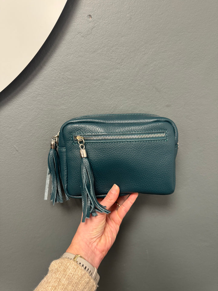 Leather Camera Bag - Teal