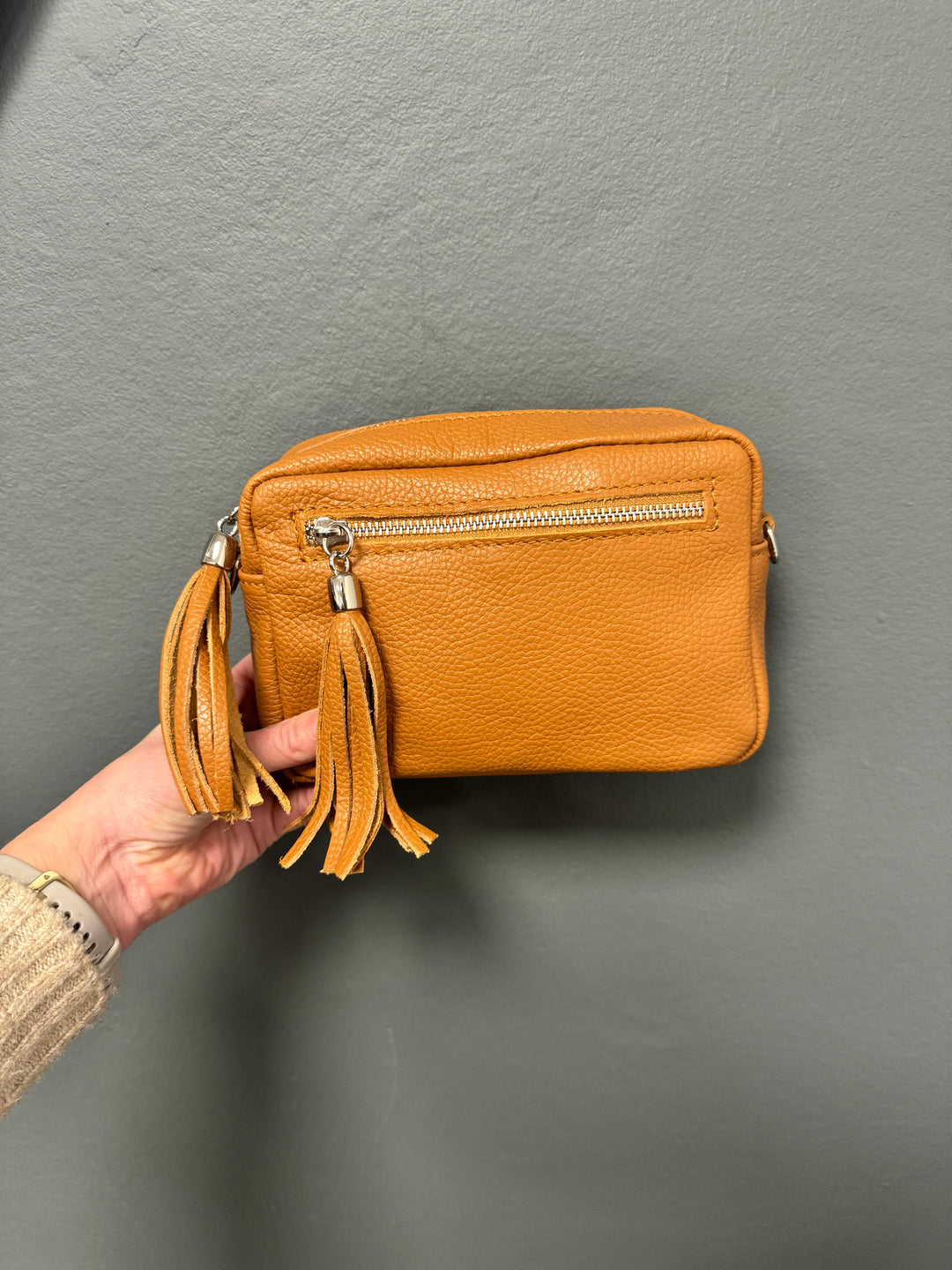 Leather Camera Bag - Tan