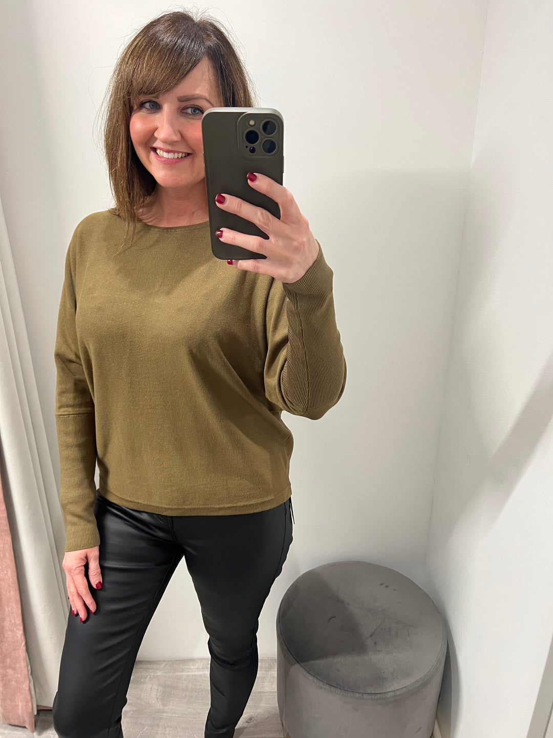 Morla Batwing Jumper - Military Olive