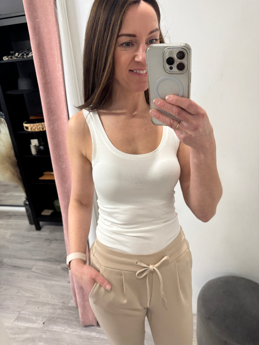 Pamila Vest Top - Optical White