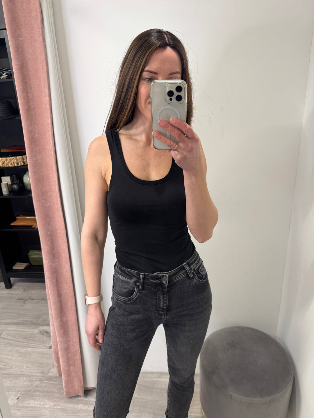 Pamila Vest Top - Black